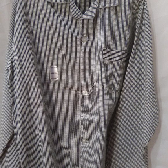 Comfort Zone Men's Pajama Top Button Up Color Gray/White Stripe Size Med… - Picture 4 of 6